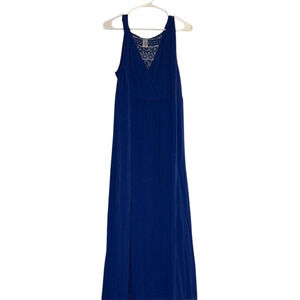 Catherine's Women's 2X Blue Sleeveless Maxi‎ Dress Lace Detail